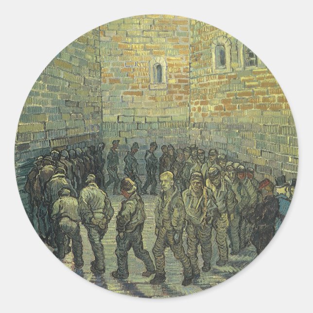 Adesivo Vincent van Gogh - Prisioneiros Exercitando-se (Frente)