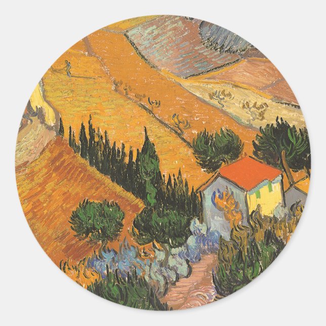 Adesivo Vincent van Gogh - Vale com Lavrador (Frente)