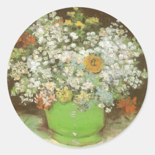 Adesivo Vincent van Gogh - Vaso com Zínias e Flores