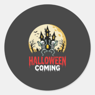 Adesivo Vindo o Halloween Esqueletos Dançantes Castelo Ass