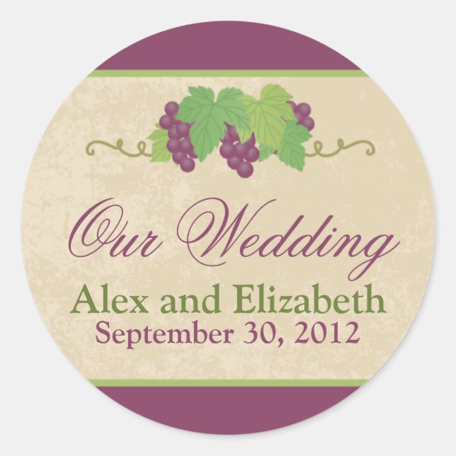 Adesivo Vineyard Our Wedding Sticker (Textura de Pergaminh (Frente)