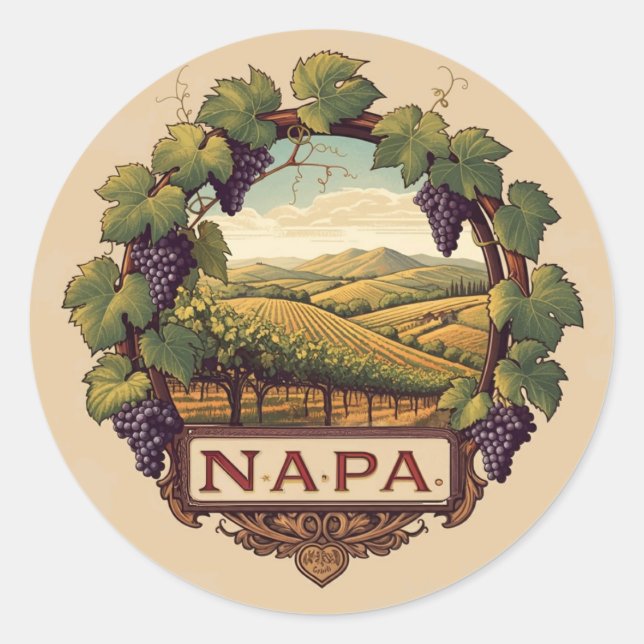 Adesivo Vinha do logotipo Napa Uva (Frente)