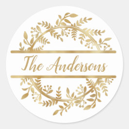 Adesivo Vinha Elegante Nome da família Wreath Envelope Sea