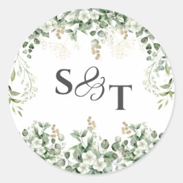 Adesivo Vinhas Prateadas: Vinheta Botânica Monograma