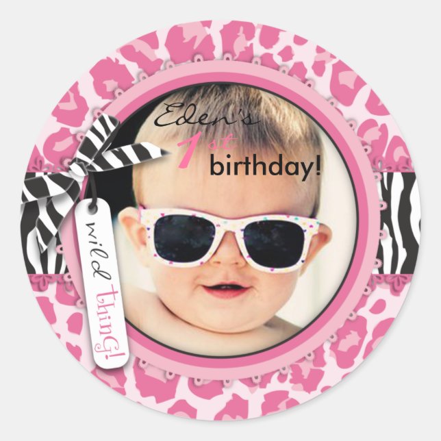 Adesivo Vinheta 3B do Cupcake selvagem (Frente)