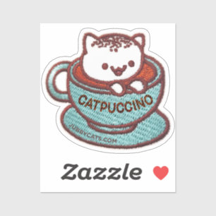 Adesivo Vinheta adesiva bordada CATPUCCINO CAT