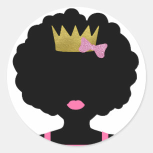 Adesivo Vinheta Afro-Garota Cortada