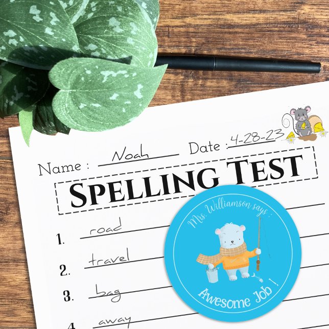 Adesivo Vinheta-agulha azul-urso-polar de pesca (Criador carregado)