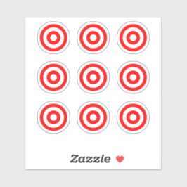 Adesivo Vinheta-Alvo Redonda Pinball Vermelho/Branco