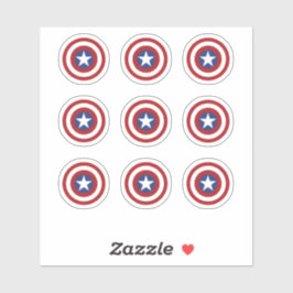 Adesivo Vinheta-alvo redonda Red/White/Blue Star