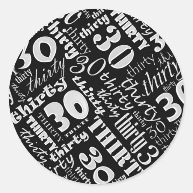 Adesivo Vinheta aniversário de 30 anos (Frente)