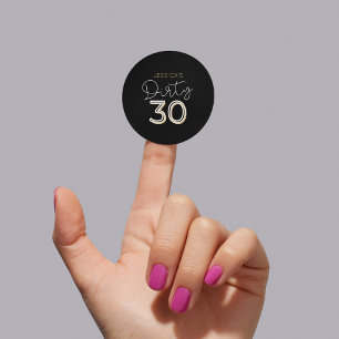 Adesivo Vinheta Aniversário Preta Suja Trinta Personalizad