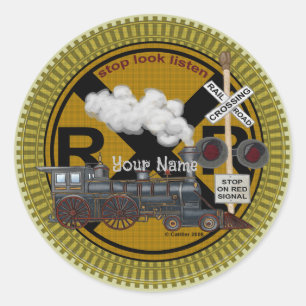 Adesivo Vinheta antiquada para o comboio