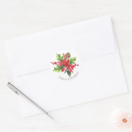 Adesivo Vinheta Aquarela verde para o Natal