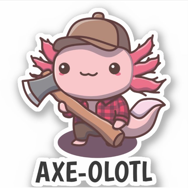 Adesivo Vinheta Ax-olotl Lumberjack Axolotl (Frente)