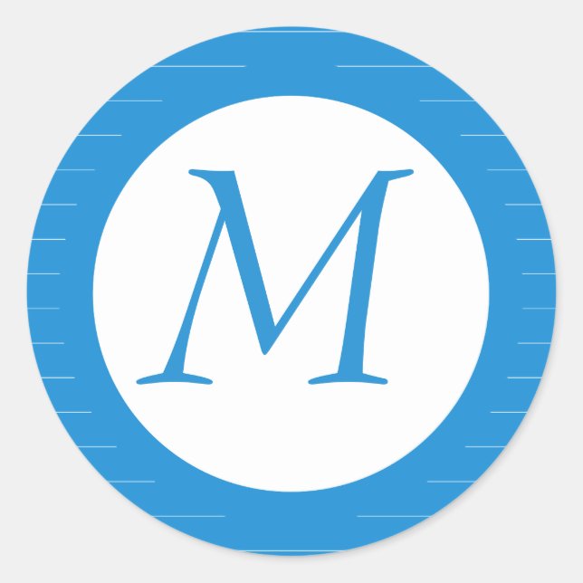 Adesivo Vinheta Azul Claro Monograma (Frente)