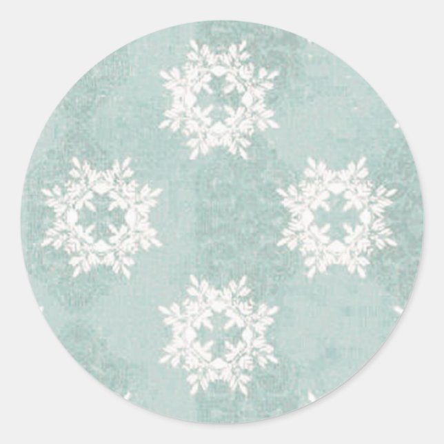 Adesivo Vinheta Azul de Gelo Floco de Neve (Frente)