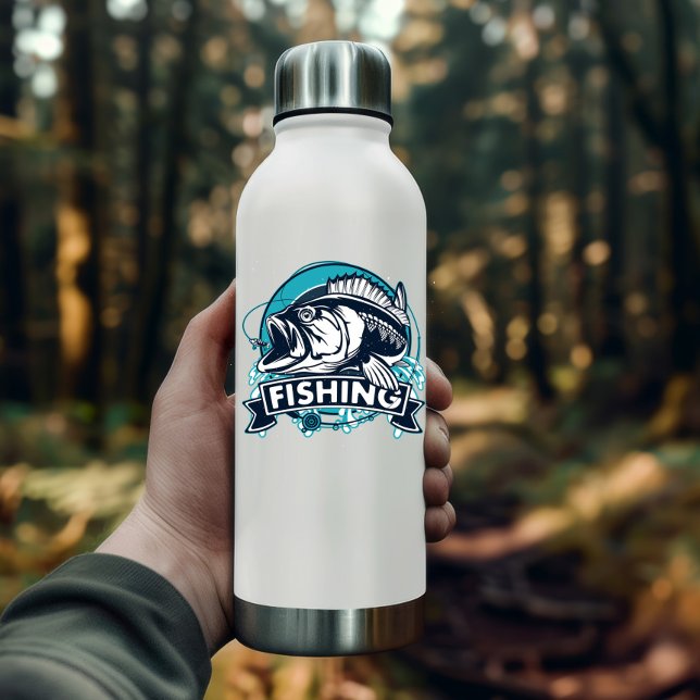 Adesivo Vinheta Azul de Pesca | Autocolante (Bass Fishing Vinyl Sticker | Die-Cut Sticker)