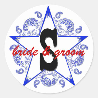 Adesivo Vinheta azul ocidental personalizável "S"