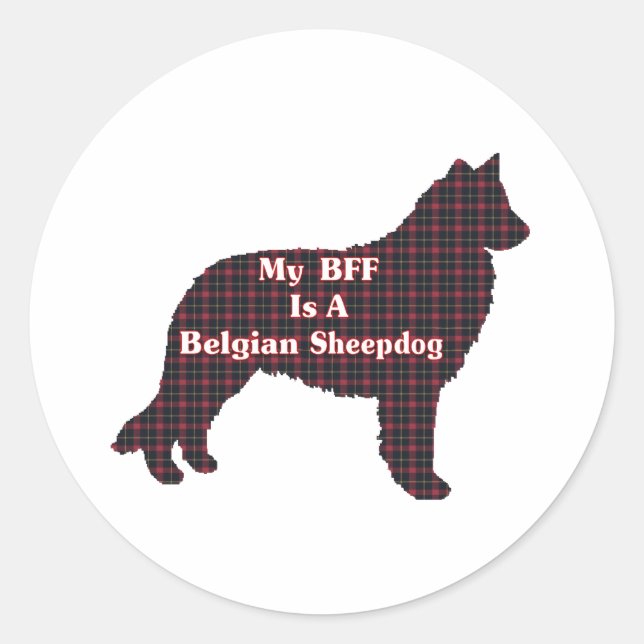 Adesivo Vinheta BFF Sheepdog belga (Frente)