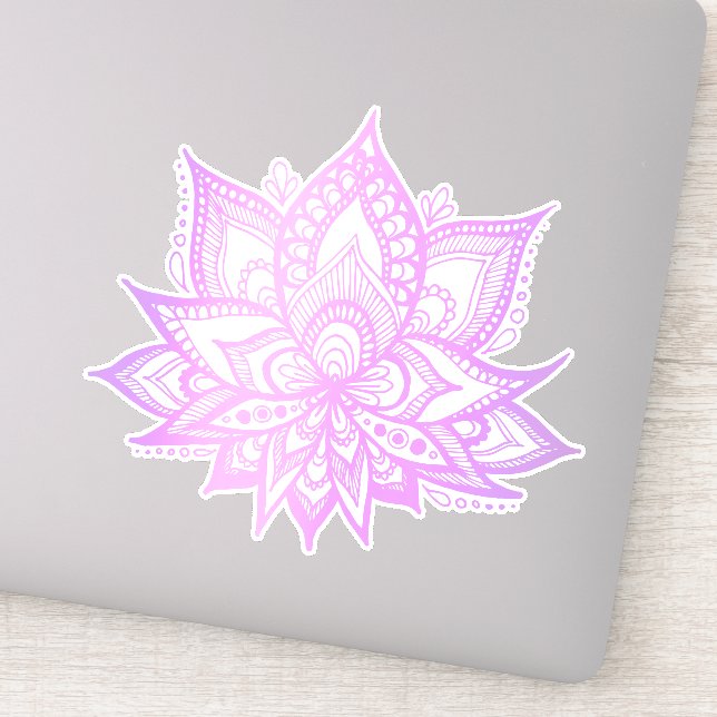 Adesivo Vinheta Boho Purple Lotus Flower (Detalhe)