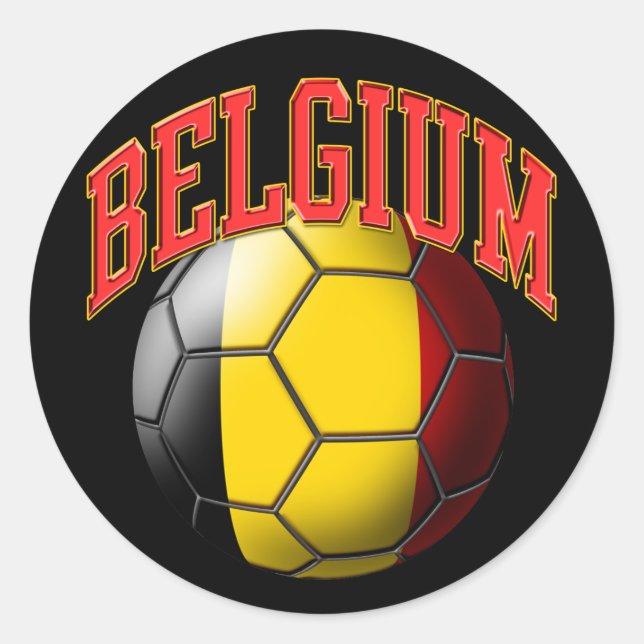 Adesivo Vinheta Bola de Futebol da Bélgica (Frente)