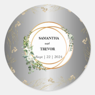 Adesivo Vinheta Botânica Dourada