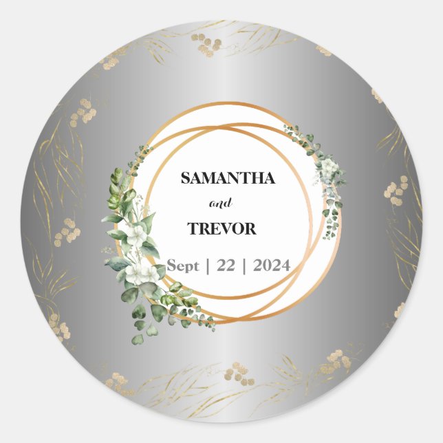 Adesivo Vinheta Botânica Dourada (Frente)