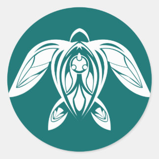 Adesivo Vinheta Branca de Tartaruga Tribal