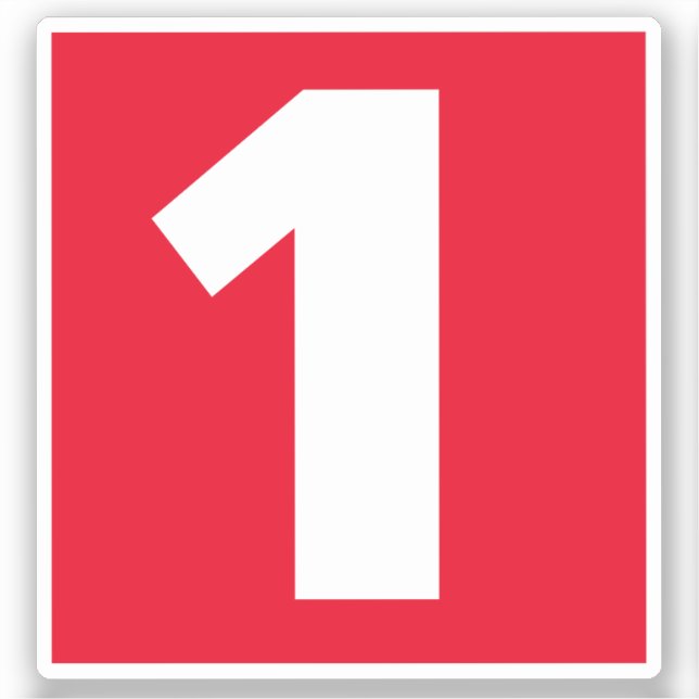 Adesivo Vinheta branca e vermelha número um (Frente)