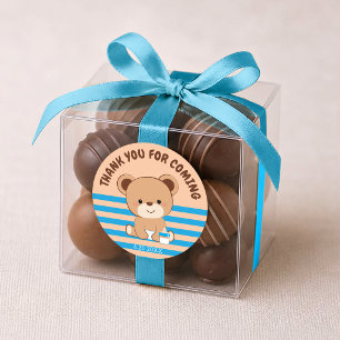 Adesivo Vinheta branca para o urso bebê (fundo castanho c