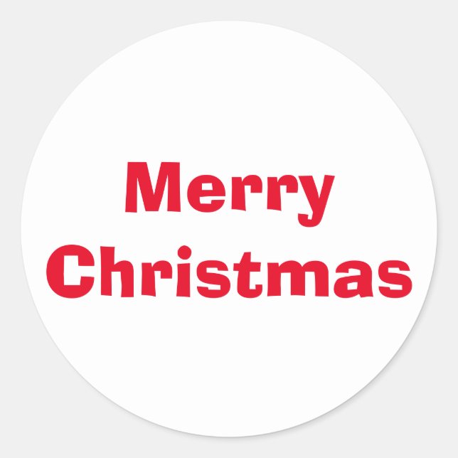Adesivo Vinheta branca vermelha de anúncio natalício por J (Frente)