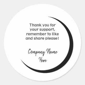 Adesivo Vinheta brilhante redonda com lua crescente