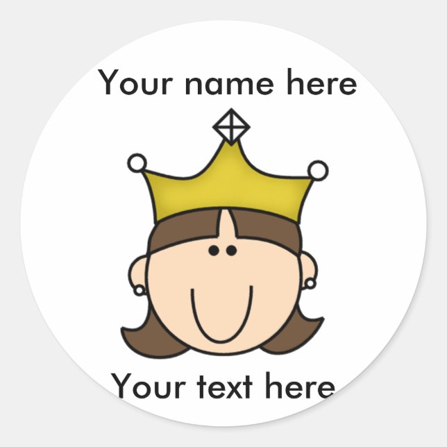 Adesivo Vinheta BROWN DE PRINCESA PERSONALIZADA (Frente)