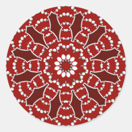 Adesivo Vinheta Burst de Flor Vermelho&Branco