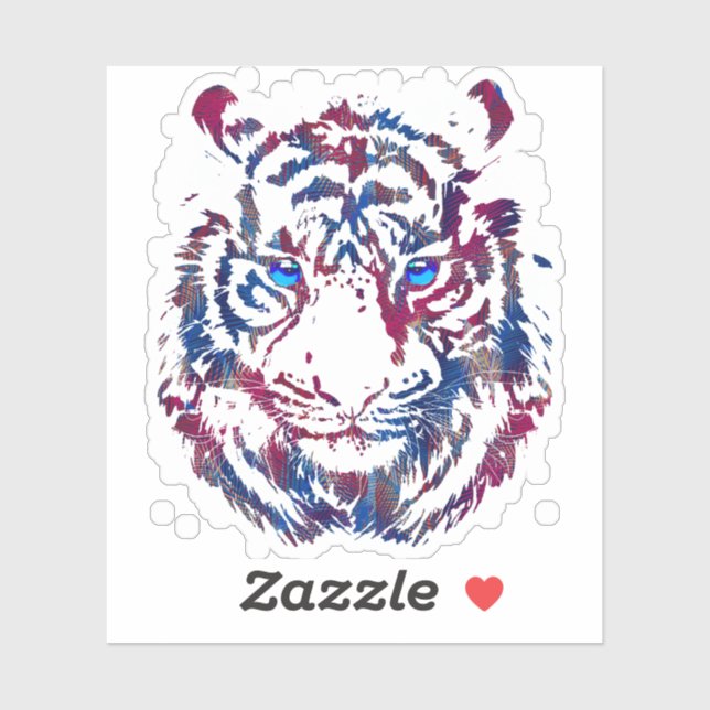 Adesivo Vinheta-cabeça-Tigre - Vinheta-Tigre-Retro (Folha)