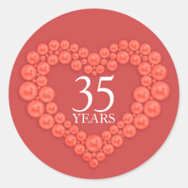 Adesivo Vinheta cardíaca do aniversário de 35 anos