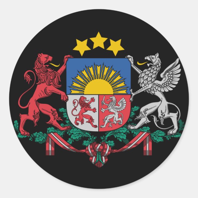 Adesivo Vinheta-casaco de-armas letã (Frente)