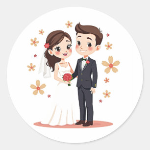 Adesivo Vinheta Casal de casamento