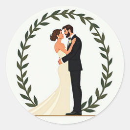 Adesivo Vinheta Casal de Casamento de Amor Eterno