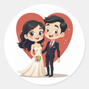 Adesivo Vinheta Casal de Dia de Casamento