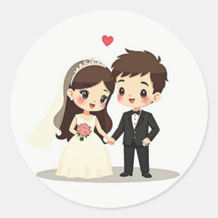 Adesivo Vinheta Casal de Dia de Casamento
