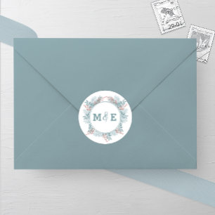 Adesivo Vinheta-Casamento no inverno dos Ferns Snowfall