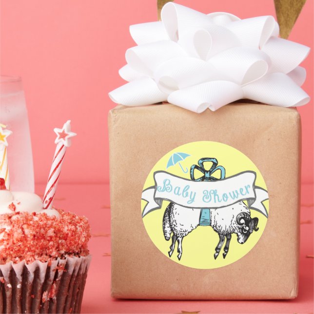 Adesivo Vinheta-Chá-de-cordeiro-branca (Festa)