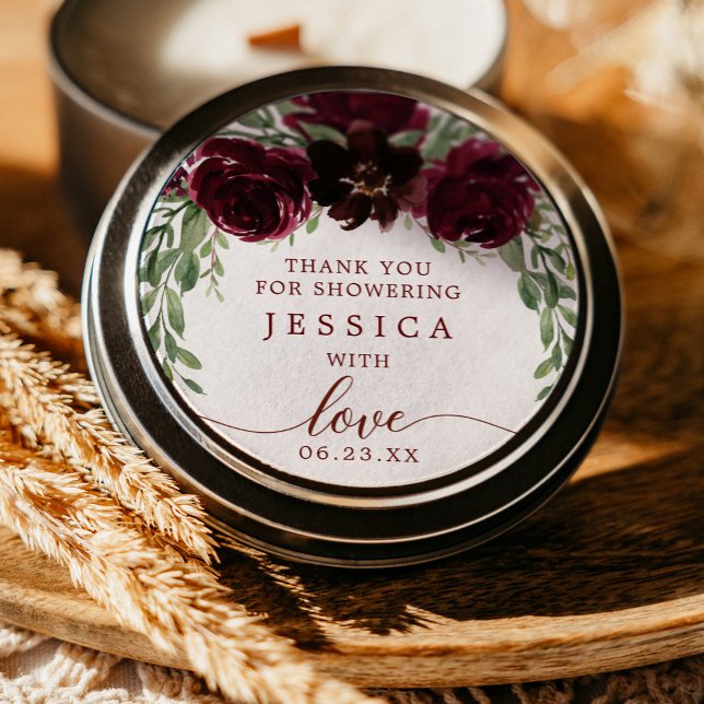 Adesivo Vinheta Chá Favor da Abóbora Burgundy (Criador carregado)