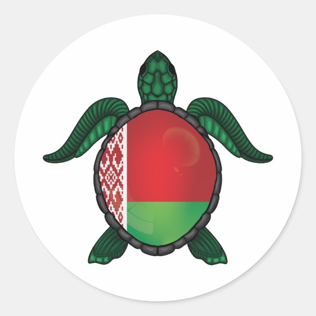 Adesivo Vinheta circular clássica de tartaruga marinha da  (Frente)
