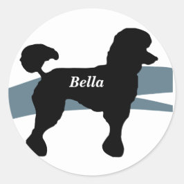 Adesivo Vinheta circular de poodle