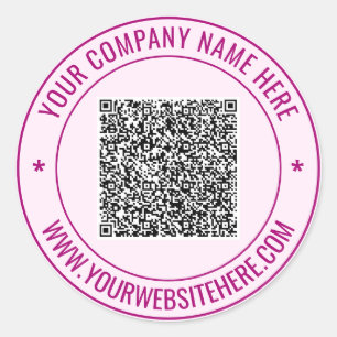 Adesivo Vinheta circular de texto QR personalizado Escolhe