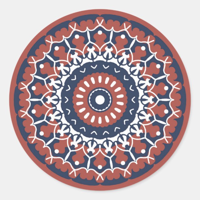 Adesivo Vinheta circular Design clássica de Mandala (Frente)