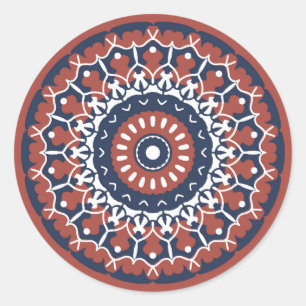 Adesivo Vinheta circular Design clássica de Mandala